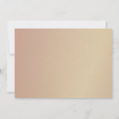 ネイビエレガントーブルー金ゴールド写真結婚の 招待状 (裏面)