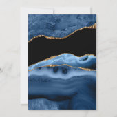 ネイビエレガントーブルー金ゴールド大理石瑪瑙の卒業 招待状 (裏面)