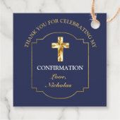 ネイビエレガントーブルー金ゴールド少年の確認ありがとう フェイバータグ (裏面)