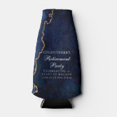 ネイビエレガントーブルー金ゴールド瑪瑙の退職パーティー ボトルクーラー (正面)