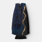 ネイビエレガントーブルー金ゴールド瑪瑙の退職パーティー ボトルクーラー (裏面)