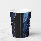 ネイビエレガントーブルー金ゴールド瑪瑙の退職パーティー 紙コップ (右)