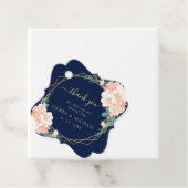 ネイビエレガントーブルー金ゴールド赤面ピーチフローラズ結婚 フェイバータグ (インサイチュ)