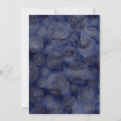 ネイビエレガントーブルー金ゴールド75誕生日 招待状 (裏面)