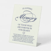 ネイビエレガントーブルー&アイボリース結婚ト記念碑 台座サイン (正面)