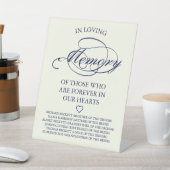 ネイビエレガントーブルー&アイボリース結婚ト記念碑 台座サイン (インサイチュ)