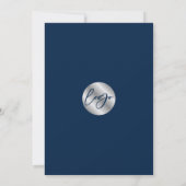 ネイビエレガントーブルー&シルバースクリプト会社パーティー 招待状 (裏面)