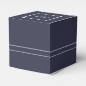 ネイビエレガントーブルー |シルバー結婚式の引き出物ボックス フェイバーボックス (裏面サイド)