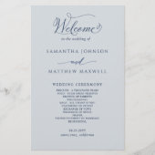 ネイビエレガントーブルー&シルバー結婚式 プログラム (正面)