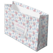 ネイビエレガントーブルー&ピンクブリーズメイドサンキュー ラージペーパーバッグ (正面アングル)