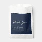 ネイビエレガントーブルー&ホワイトシンプルズ結婚 フェイバーバッグ (正面)
