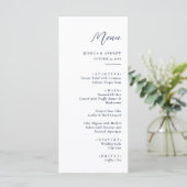 ネイビエレガントーブルー&ホワイトシンプルズ結婚 メニュー (スタンド正面)