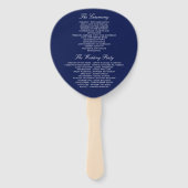 ネイビエレガントーブルー&ホワイト結婚式 プログラムテンプレート ハンドファン (裏面)