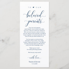 ネイビエレガントーブルー、場所設定サンキューカード プログラム