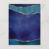 ネイビエレガントーブルー&金ゴールドアゲート結婚ズ詳細 エンクロージャーカード (裏面)