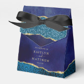 ネイビエレガントーブルー&金ゴールドアゲート結婚ズ フェイバーボックス (正面サイド)