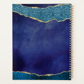 ネイビエレガントーブルー&金ゴールドアゲート結婚ズ プランナー手帳 (裏面)