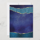 ネイビエレガントーブルー&金ゴールドアゲート結婚ズ・リハーサル 招待状 (裏面)