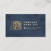 ネイビエレガントーブルー&金ゴールドシャイニーはっきりしたタイポグラフィ 名刺 (裏面)