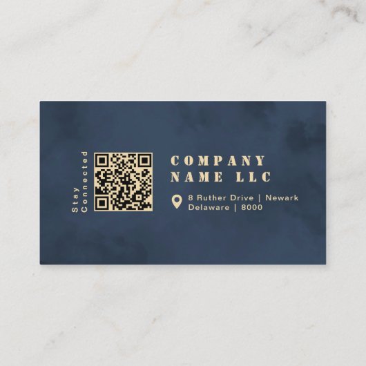 ネイビエレガントーブルー&金ゴールドシャイニーはっきりしたタイポグラフィ 名刺 (裏面)