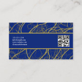ネイビエレガントーブルー&金ゴールドラグジュアリー実在エステートエージェント 名刺 (裏面)