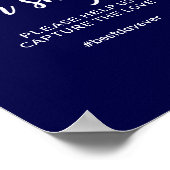 ネイビエレガントーブルーOh Snapの結婚ハッシュタグ記号 ポスター (角)