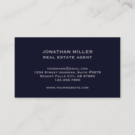 ネイビエレガントープロフェッショナル実在エステート 名刺 (裏面)