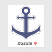 ネイビエレガントーミニマルブルーいかり シール (シート)