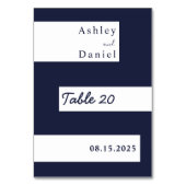 ネイビエレガントーミニマル・ブルーモダンホワイト結婚ズ テーブルナンバー (正面)