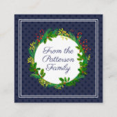 ネイビエレガントーモダンブルークリスマスサンキューカード 割引カード (裏面)