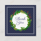 ネイビエレガントーモダンブルークリスマスサンキューカード 割引カード (正面)