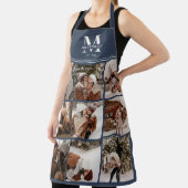 ネイビエレガントーモダンブルーファミリーフォトコラージュ エプロン (インサイチュ)