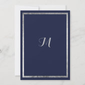 ネイビエレガントーモダンブルーフェイクシルバー卒業 招待状 (裏面)