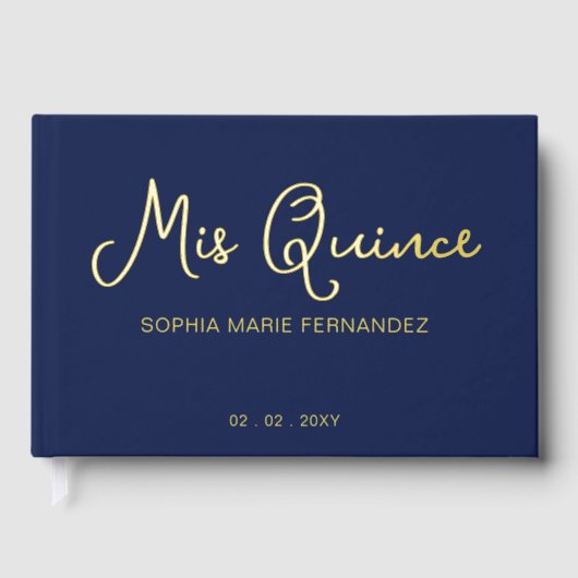 ネイビエレガントーモダン金ゴールドキンセアニラ ゲストブック (正面)