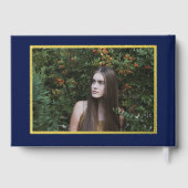 ネイビエレガントーモダン金ゴールド写真キンセアニェラ ゲストブック (裏面)