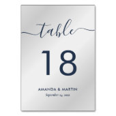 ネイビエレガントーモダン・ブルーとシルバー テーブルナンバー (裏面)