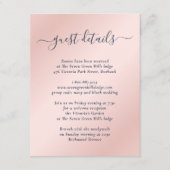 ネイビエレガントーモダン・ブルーと赤面結婚の詳細 エンクロージャーカード (正面)