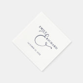 ネイビエレガントーモダン・ブルー結婚ズ スタンダードカクテルナプキン (角)