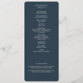 ネイビエレガントーモダン・ブルー結婚ズ プログラム (裏面)