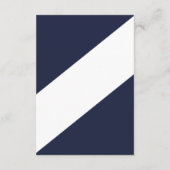 ネイビエレガントーモダン・ブルー・ホワイト・デリケート結婚ズ エンクロージャーカード (裏面)