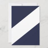 ネイビエレガントーモダン・ブルー・ホワイト・デリケート結婚ズ 招待状 (裏面)