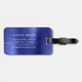 ネイビエレガントーモノグラムのブルーメタル ラゲッジタグ (裏面横)