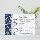 ネイビエレガントー企業のパーティの招待状 招待状 (スタンド正面)