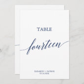 ネイビエレガントー書道表14表番号 招待状 (正面/裏面)