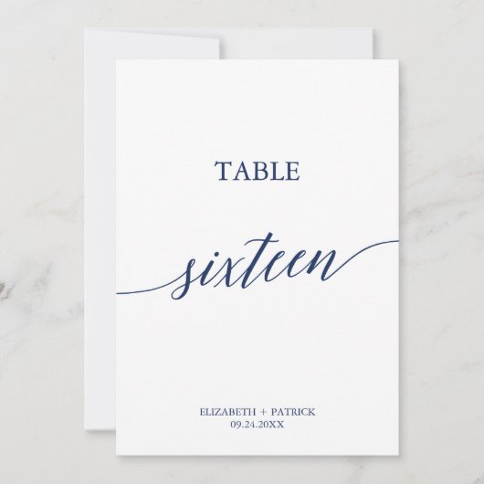 ネイビエレガントー書道表16表番号 招待状 (正面)