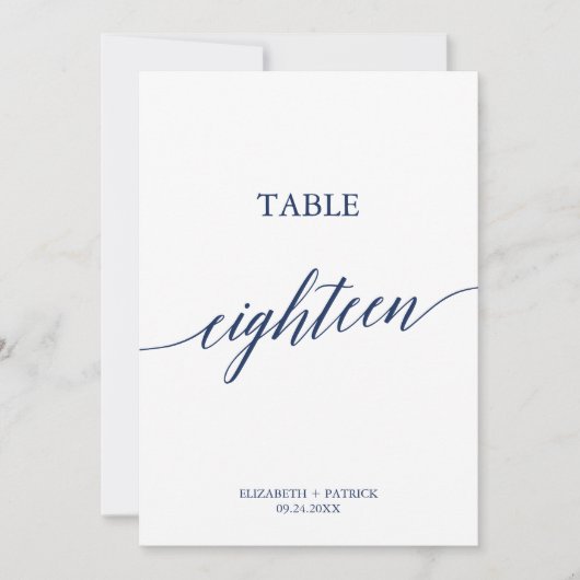 ネイビエレガントー書道表18表番号 招待状 (正面)