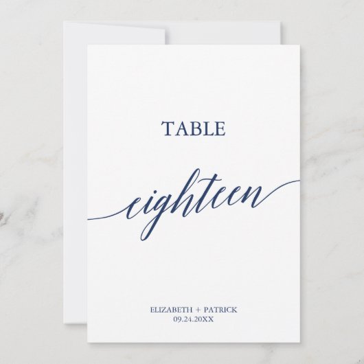 ネイビエレガントー書道表18表番号 招待状 (裏面)