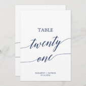 ネイビエレガントー書道表21表番号 招待状 (正面/裏面)