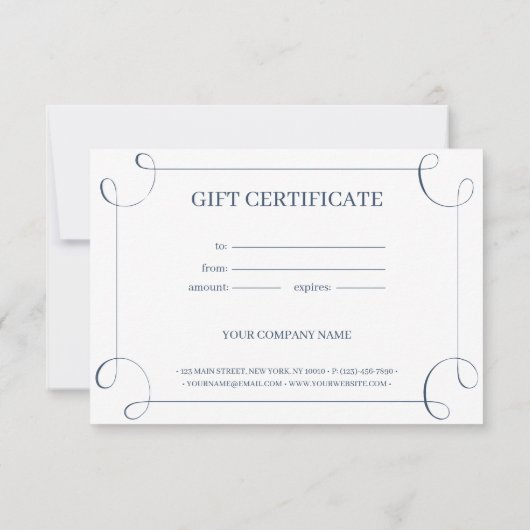 ネイビエレガントー枠カスタマイズギフト証明書 (裏面)