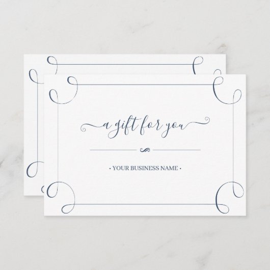 ネイビエレガントー枠カスタマイズギフト証明書 (正面/裏面)